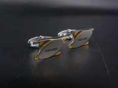 ■美品■ KENZO ケンゾー カフス カフリンクス アクセサリー 紳士 ビジネス メンズ シルバー系×ゴールド系 DJ6813