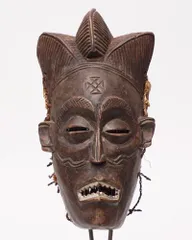 Africa Vintage お面　木彫り　民族　部族　骨董　インテリア　特大 Africa Vintage アフリカ 木彫り お面 部族 民族 インテリア