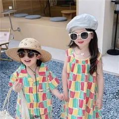 カラーストライプ シャツ＆ショートパンツ 女の子 男の子 ベビー キッズ 上下セット 110 90 100 半ズボン 半袖 セットアップ 韓国子供服 ハーフバースデー ベビー服 韓国子供服 tシャツ