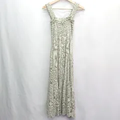 ◇ ⊂ NICE CLAUP ナイスクラップ ドット柄 袖なし ロング丈 ワンピース サイズL グレー系 レディース E  【1408220040414】