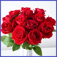 一輪 花束 薔薇 9本セット 花飾り 赤ローズ 枯れない花 ローズ花束 バレンタインデー 母の日 誕生日 造花 ギフト ウエディング 撮影用 バラ 小道具 お祝い プレゼント