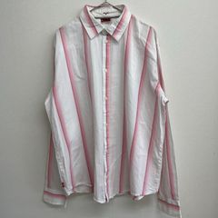 LEVI'S RED TAB 長袖シャツ ストライプ ホワイト/ピンク 【メンズXL】