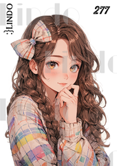 コラージュ素材　人物ステッカー　女の子　A6サイズ　5枚入り　シール　ノーカット　277
