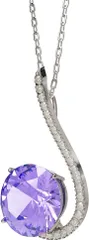 ZURSANA レディースペンダントネックレスS925シルバー 誕生石ジュエリー 女性への贈り物 結婚記念日のプレゼントに pale purple( 2月 pale purple)