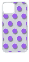 【新品未使用】iPhone14 アイフォン14 クリア ハードケース ドット柄 水玉 (パープル) スマホケース カバー cl-ip14-dotsmall-08