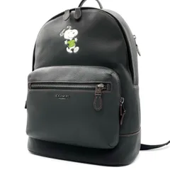 極美品　レア　コーチ　リュック　スヌーピーコラボ　PVC レザー　ワッペン コーチ COACH スヌーピー コラボ リュック ブラウン ワッペン 未