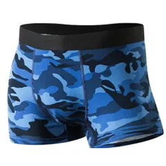 メンズ ボクサー ショーツ インナー 迷彩 カモフラージュ柄 通気性 ストレッチ 吸湿性 快適 フィット感 伸縮性 下着 コットン カジュアル 黒 青 緑 ms-023