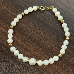 [人気商品]TASAKI 田崎真珠 パールブレスレット ラウンド K18金具 アコヤ真珠 7mm  輝きのあるアコヤパール☆☆