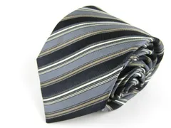 ヒューゴボス ブランドネクタイ ストライプ柄 シルク イタリア製 メンズ グレー HUGO BOSS 【中古】