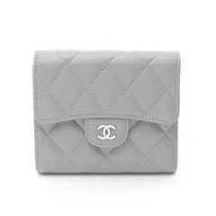 シャネル CHANEL 三つ折り財布 クラシック スモール フラップ ウォレット AP0231 グレー レザー マトラッセ 三つ折財布 レディース Used Aのサムネイル