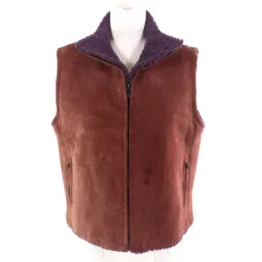 ★HERMES★極美品★ラムファー★レザー★カシミヤ★ジレ★ベスト★ジャケット HERMES - 未使用 エルメス HERMES ベスト ジレ ラムレザー 羊革
