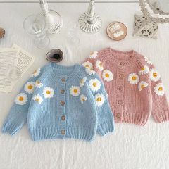 パステル 花柄刺繍ニットカーディガン ベビー服 赤ちゃん 韓国子供服 女の子