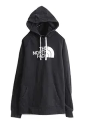 【お得なクーポン配布中!】 ノースフェイス プリント スウェット フード パーカー レディース XL 古着 The North Face プルオーバー 裏起毛 トレーナー アウトドア 黒