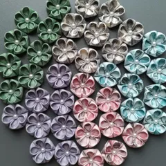 つまみ細工 パーツ 丸つまみ お花 モチーフ 40個セット