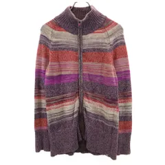 エディーバウアー ボーダー柄 ニットジャケット PM レッド系 Eddie Bauer アウトドア レディース