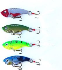 オルルド釣具  ルアー セット メタル バイブ 4個 5.5cm 12.5g ( シーバス ヒラメ マゴチ チヌ ボラ タチウオ サゴシ サバ ハマチ メバル カマス ブラックバス ライギョ ナマズ ニジマス イワナ ブラウントラウト ) メタルバイブ Ａ
