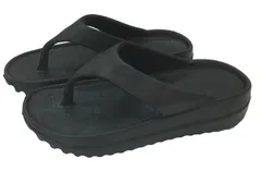 [kanaelun] サンダル レディース 厚底 ビーチサンダル オープントゥ シンプル 防滑 滑らない 軽量 柔軟 屋外 室内 鼻緒 花柄 デザイン 旅行 ビーチ 足先 オープン 厚底サンダル オフィスサンダル カ [ブラック] [21.5~22.5 cm]