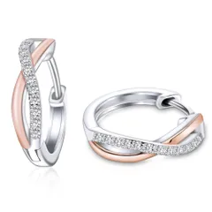 【在庫処分】ツイスト フープピアス リング 金属アレルギー対応 シルバー925 ピアス ピアス 18金 ブラチラメッキ ピアス シンプル おしゃれ 最高級ジルコニア ピアス アクセサリー 人気 プレゼント お誕生日 レディース ホワイトデー 母の日 Naniw