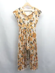 ◇ ◎ ⊂ REDYAZEL レディアゼル 花柄 膝下丈 ワンピース サイズS イエロー系 レディース E  【1504240029177】