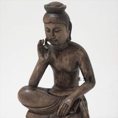 高18cm 弥勒菩薩 木彫り 仏像 フィギュア 弥勒菩薩像 座像 仏教