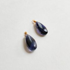 一粒ピアス・イヤリング アイオライト(ペアシェイプ)
