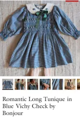 ボンジュールダイアリー ギンガムチェック チュニック ワンピース 6Y