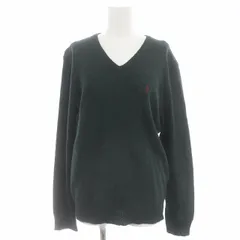 ポロ バイ ラルフローレン Polo by Ralph Lauren Vネックニット セーター Vネック プルオーバー ウール ロゴ刺繍 XS 緑のサムネイル