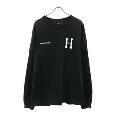 HUF ハフ バックプリント 長袖 Tシャツ L ブラック ロンT カットソー メンズ 古着