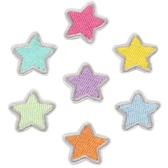 【特価セール】ワッペン アイロンワッペン 刺繍ワッペン 星 7色セット ガーメント補修 DIY