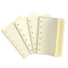 LEOBRO メモ帳リフィル ミニ6穴【4冊セット】 5mm方眼罫 システム手帳リフィル 手帳リフィル a7 ポケットサイズ クリーム 180枚 ノート