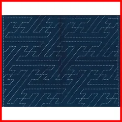 コットン ブルー 17025 24.5x10x0.6cm 4さや形 藍染め 刺し子布 ナスカ(NASKA)