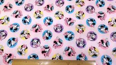 ミニーマウス,生地幅110cm×長さ100cm、ピンク