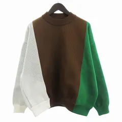 エフィレボル EFILEVOL タグ付き HM-KT01 Big Stripe Knit ビッグストライプ ニット セーター プルオーバー ホワイト ブラウン グリーン 2 ■OOM