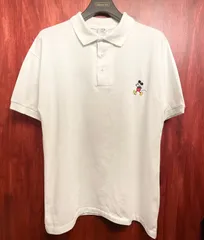 レア MADE IN USA製 The Disney Channel × Artex MICKEY MOUSE 半袖ニットポロシャツ ホワイト Lサイズ