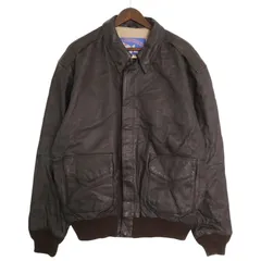90年代 AIRBORNE A-2 フライトレザージャケット ミリタリー ブラウン（メンズ L ）中古 古着 A3911