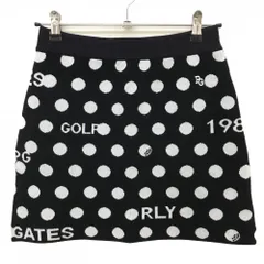 【新品】パーリーゲイツ ニットスカート ダークネイビー×白 ドット柄 ウエストゴム ウール混 レディース 0(S) ゴルフウェア PEARLY GATES