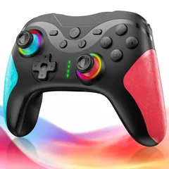 Switch コントローラー TURBO連射機能 スイッチ コントローラー 20時間連続使用 1000mAh大容量 マクロ機能 背面ボタン付き 9色RGBライト Bluetooth 無線接続 ジャイロセンサー搭載 4階段HD振動 スリープ解除 プロコン Swi