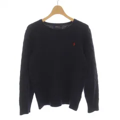 ポロ ラルフローレン POLO RALPH LAUREN ケーブルニット セーター クルーネック 長袖 L 14-16 紺 ネイビー /YM