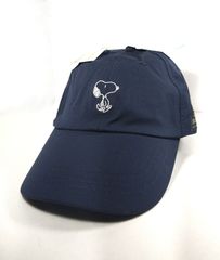 新品　スヌーピー　キャップ　ネイビー　レディス　LOWCAP　浅め　PEANUTS UVカット素材　遮光　撥水加工　薄手　スポーツキャップ