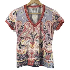 ETRO - ETRO エトロ イタリア製 ペイズリー柄 Tシャツ 半袖 総柄 42 エトロETRO ペイズリー柄リブ切替Tシャツ マルチ42 (K-146390