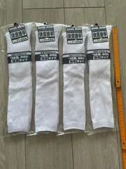 21-24cmスクールソックス ハイソックス運動会　靴下 4足学生子供　白 無地