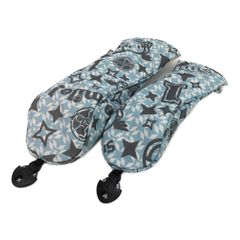 中古 ウィンウィンスタイル WINWIN STYLE ヘッドカバー 水色 ライトブルー 総柄 スマイル柄 フェアウェイ＆ユーティリティ2点セット