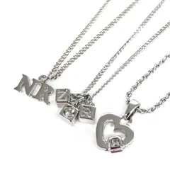 美品 NINA RICCI ニナリッチ  ネックレス 3点セット  シルバーカラー NRろご ハート キューブ  レディース　240001114462