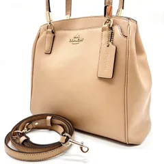 【良品】 COACH コーチ 2way ショルダーバッグ トートバッグ マディソン 馬車金具 ゴールド金具 チャーム ペプルドレザー 肩掛け 斜め掛け レディース ベージュ 肌色