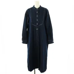 シップス SHIPS エニィ any デニムブザムシャツワンピース ロング 長袖 F ネイビー /DO ■OS