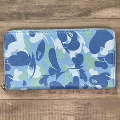 本革 BAPE camo 長財布 a bathing ape Long Wallet エイプ ベイプ アベイシングエイプ レザー ウォレット 財布 迷彩 NIGO