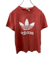 adidas 半袖 プリント Tシャツ L サーモンピンク ビッグロゴ アディダス 古着卸 アメリカ仕入 a705-5100
