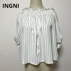 INGNI イング ホワイト ストライプ トップス 五分袖 M