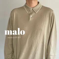 Maloマロ☆最高品質リネンニット メンズポロシャツ サイズ50