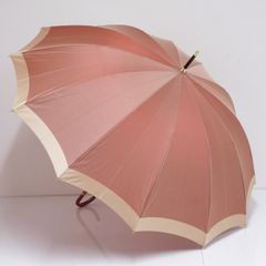 傘 NIGATA　AURORA 新潟オーロラ 高級12本骨傘 USED美品 日本製  多間  レッド系×ゴールド系 55cm A2968